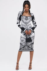 NOT YOUR AVERAGE WOMAN PRINTED MIDI DRESS
