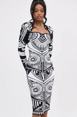 NOT YOUR AVERAGE WOMAN PRINTED MIDI DRESS