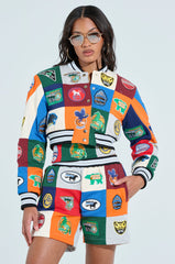 SLIGHT FLEX PATCHWORK BOMBER