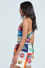 SLIGHT FLEX PATCHWORK TUBE TOP