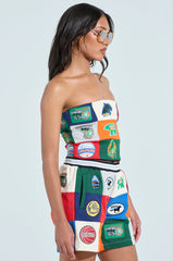 SLIGHT FLEX PATCHWORK TUBE TOP