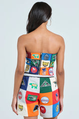 SLIGHT FLEX PATCHWORK TUBE TOP