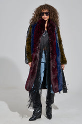 SHIGO FAUX FUR TRENCH