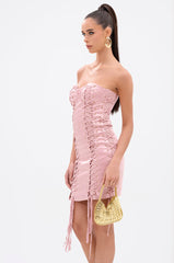 FAR FROM CASUAL SATIN MINI DRESS