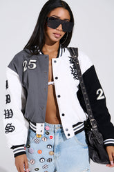 NOT YOUR BABE EMBROIDERED BOMBER