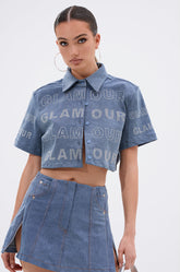 GLAM SQUAD DENIM BUTTON DOWN