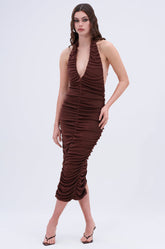 BODY ODDY MIDI DRESS IN BROWN