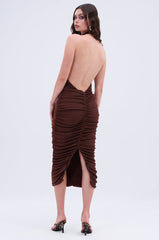 BODY ODDY MIDI DRESS IN BROWN