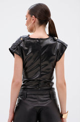 SHANNON FAUX LEATHER BODYSUIT