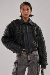 KEEP IT LOWKEY PATCHWORK BOMBER