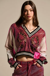 ONLY THE COOLEST RHINESTONE JERSEY SWEATSHIRT