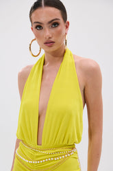 TIMELESS MESH HALTER NECK BODYSUIT