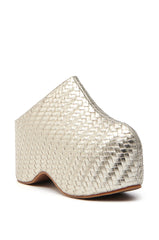 AZALEA WANG TEATREE GOLD WOVEN CLOG