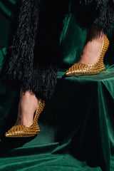 AZALEA WANG TERYN GOLD WEDGE PUMP