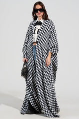 ELEVATED LIFE HOUNDSTOOTH PONCHO