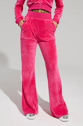 VELOUR GALORE STRAIGHT LEG JOGGER IN PINK