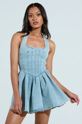 DAINTY DENIM MINI DRESS
