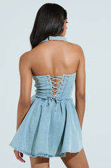 DAINTY DENIM MINI DRESS