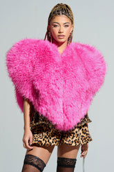 STAR CROSSED LOVER FAUX FUR HEART VEST