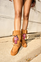 AZALEA WANG WERET CHESTNUT FLAT BOOTIE