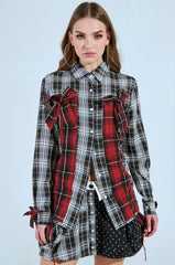 HAILEY PLAID BUTTON DOWN TOP