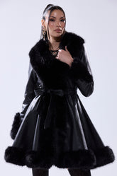 ADRIENNE FUR TRIM COAT
