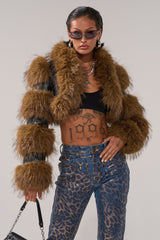 NEW LOVERGIRL ULTRA CROP FUR TRIM MOTO