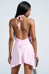 DOLLY SATIN MINI DRESS IN LIGHT PINK