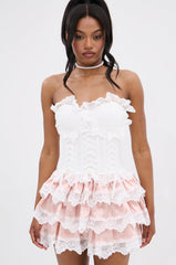 KYLEIGH SATIN MINI DRESS WITH CORSET