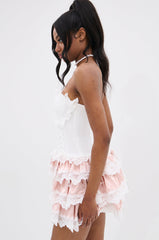 KYLEIGH SATIN MINI DRESS WITH CORSET