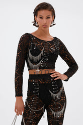 TRY ME LACE LONG SLEEVE WITH PINS