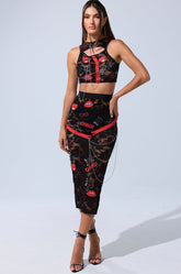 OMG LACE MAXI SKIRT WITH EMBELLISHMENTS