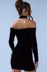 STAR OF THE NIGHT RHINESTONE MINI DRESS