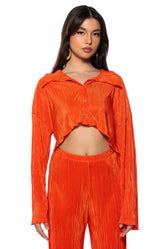 ADVENTURE TO MY WORLD CROPPED BUTTON DOWN