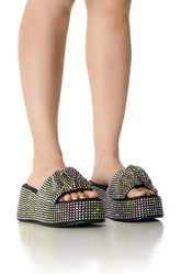 AZALEA WANG BUCATINI RHINESTONE SCRUNCHIE BLACK SANDAL