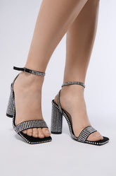 AZALEA WANG COLDEN BLACK EMBELLISHED SANDAL
