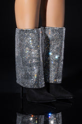 AZALEA WANG MILLONA EMBELLISHED BOOTIE IN SILVER