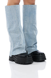 AZALEA WANG SHURI DENIM FOLD OVER BOOT