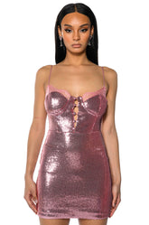 BRIELLA SEQUIN SPAGHETTI STRAP MINI DRESS