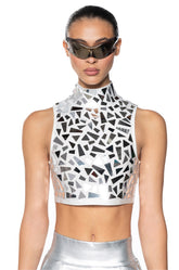 BROKEN MIRRORS MOCK NECK TANK