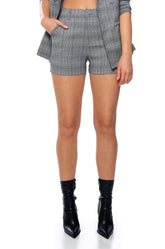 CERISE PLAID SHORTS