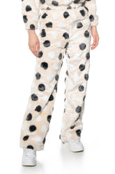 DOTTY FAUX FUR WIDE LEG JOGGER