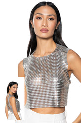 SHE GOT IT CHAINMAIL SLEEVELESS TOP