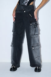 SOMETHING NEW FOLD OVER WAISTBAND DENIM PANT