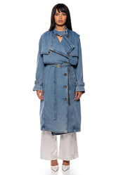 TOOK A WALK ON BLOOME DENIM TRENCH