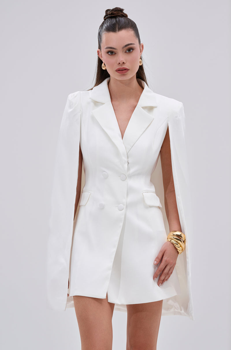 A LA MODE MINI BLAZER DRESS IN WHITE