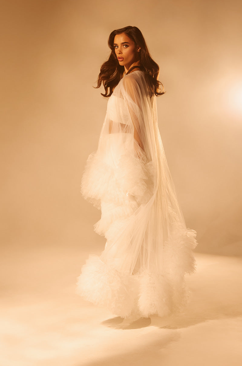 PIPER SOFT TULLE BLOUSE IN WHITE