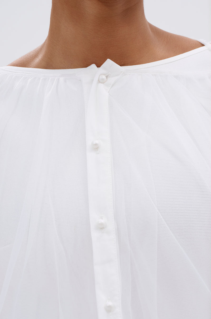 PIPER SOFT TULLE BLOUSE IN WHITE
