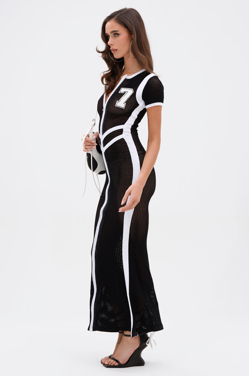 LUCKY NUMBER 7 MAXI DRESS