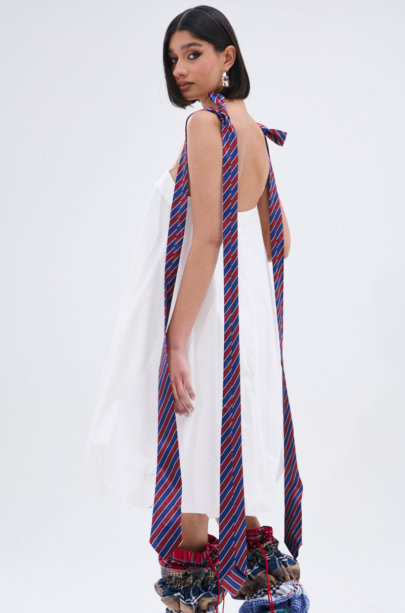 OFFICE SIREN POPLIN MINI DRESS